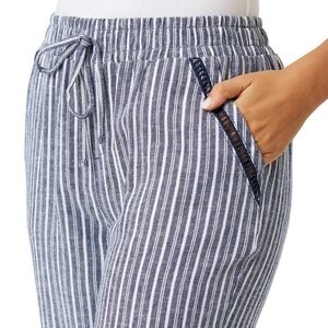 Linen Pants Wide Leg Stripes